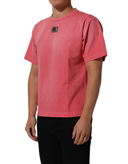 Pink Re-Edition Distressed Crew Neck T-shirt