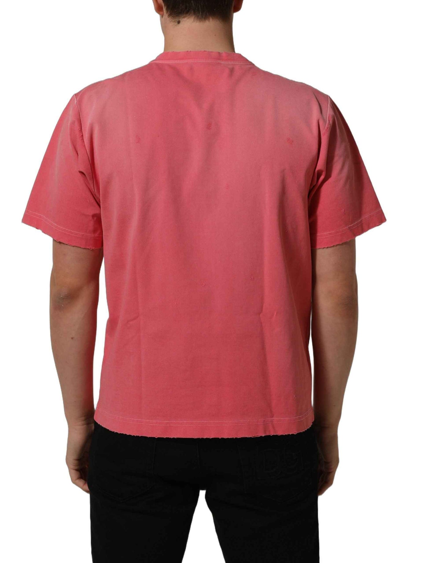 Pink Re-Edition Distressed Crew Neck T-shirt