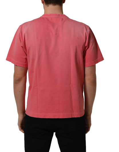Pink Re-Edition Distressed Crew Neck T-shirt