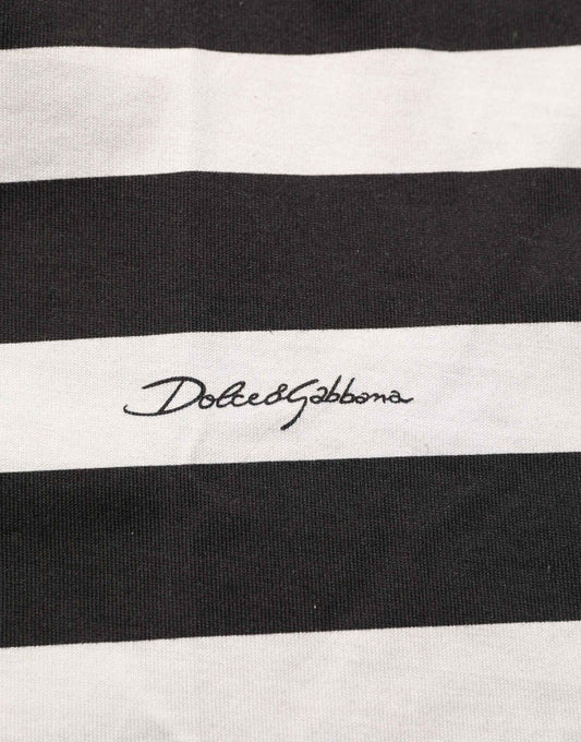 Black White Stripes Cotton Sleeveless T-shirt