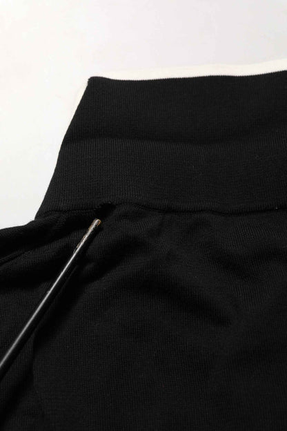 Black Cotton Collared Short Sleeves Polo T-shirt