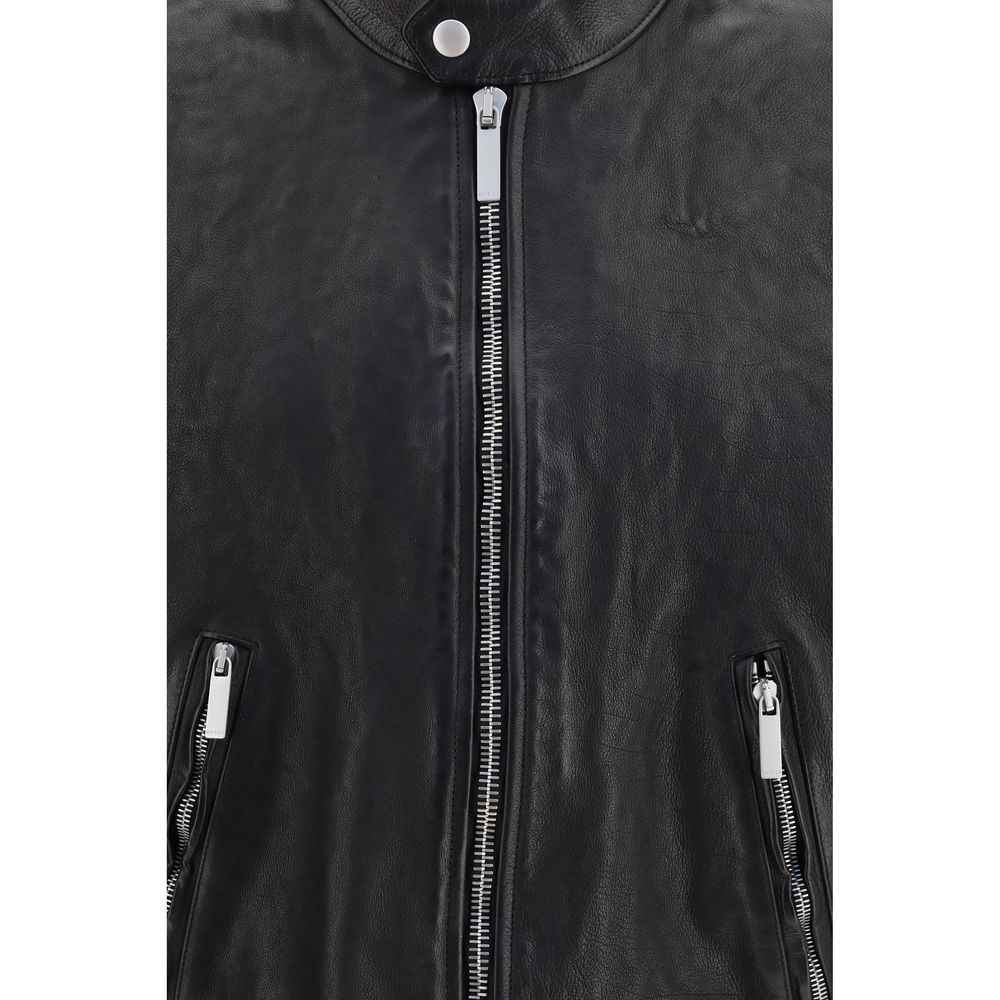 Black Buffalo Leather Bomber