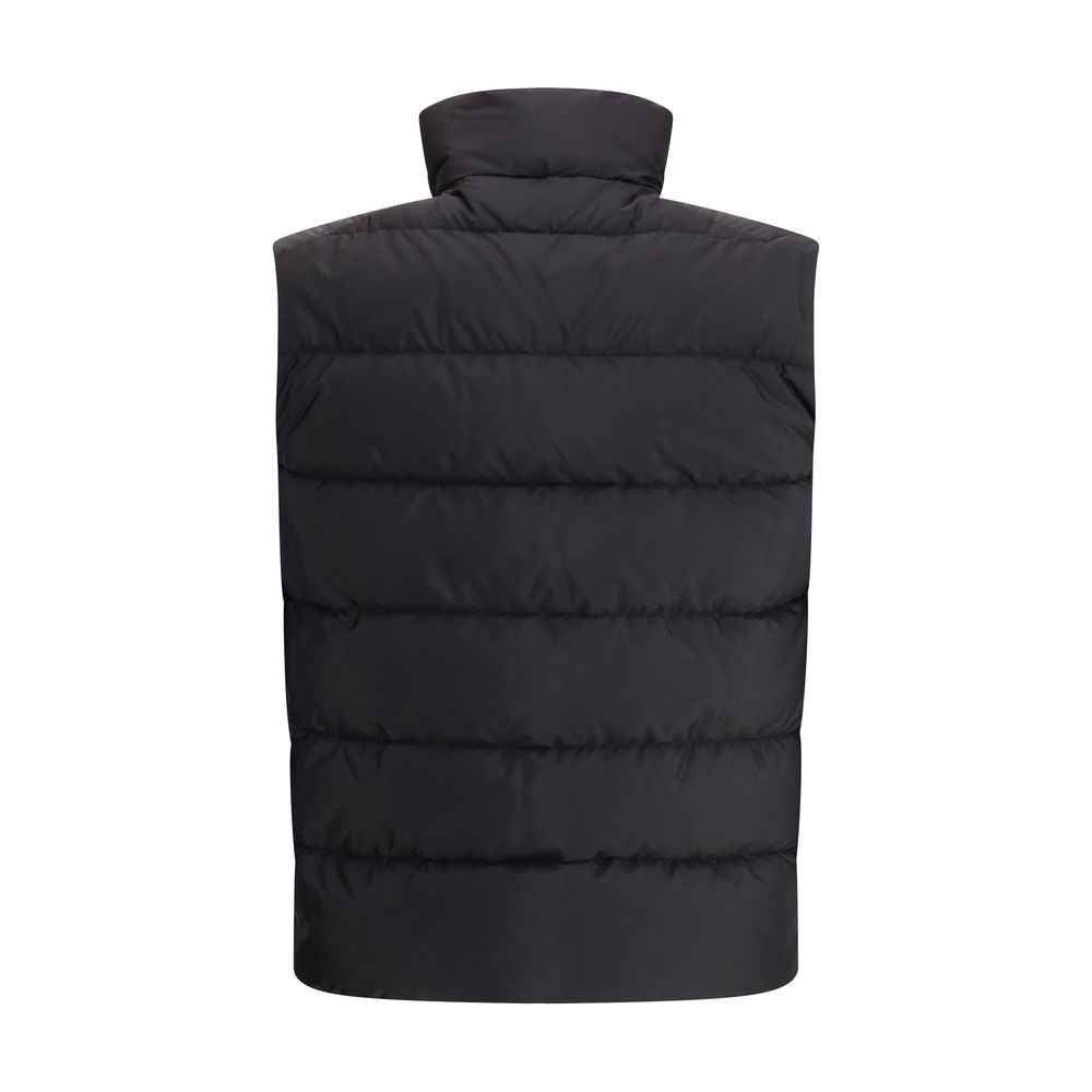 Black Recycled Polyamide Sleeveless Jacket