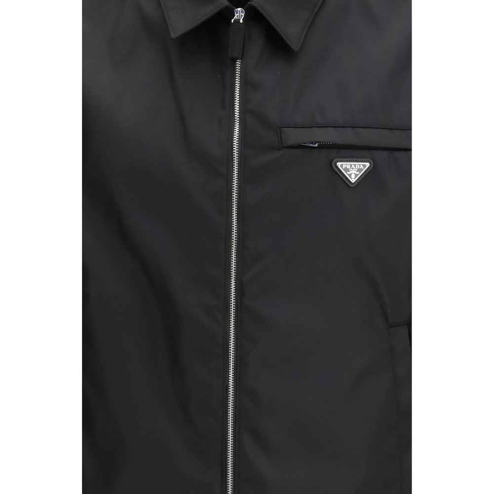 Black Recycled Polyamide Full-Length Jacket
