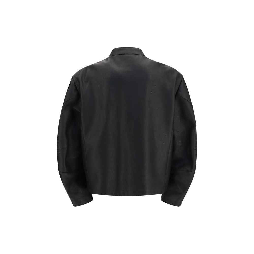 Black Calf Leather Bos Taurus Biker Jacket