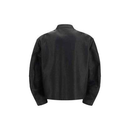 Black Calf Leather Bos Taurus Biker Jacket