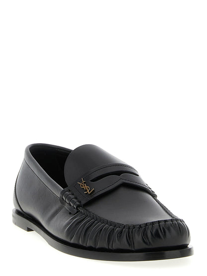 Black Calfskin Slip-On Loafers