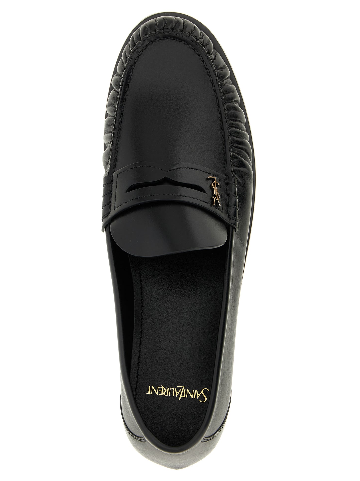 Black Calfskin Slip-On Loafers