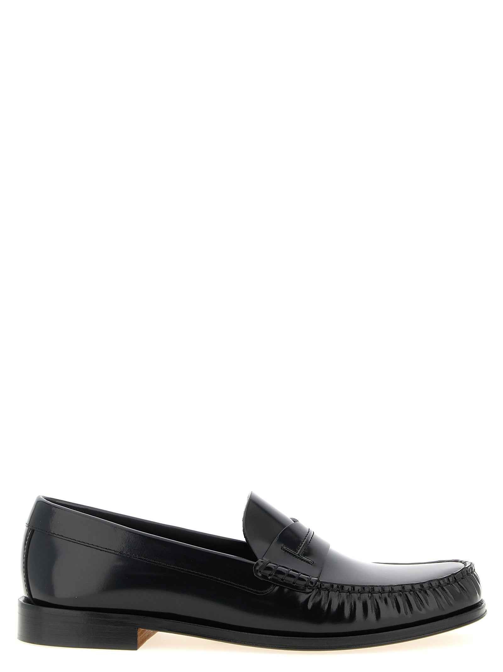 Black Calfskin Slip-On Loafers
