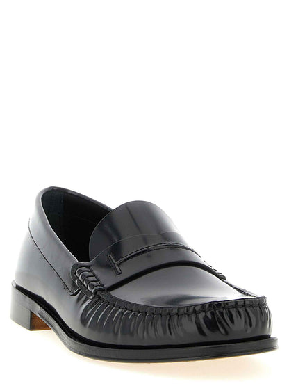 Black Calfskin Slip-On Loafers