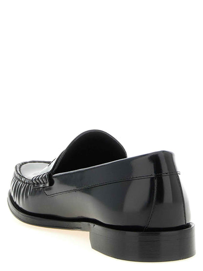 Black Calfskin Slip-On Loafers