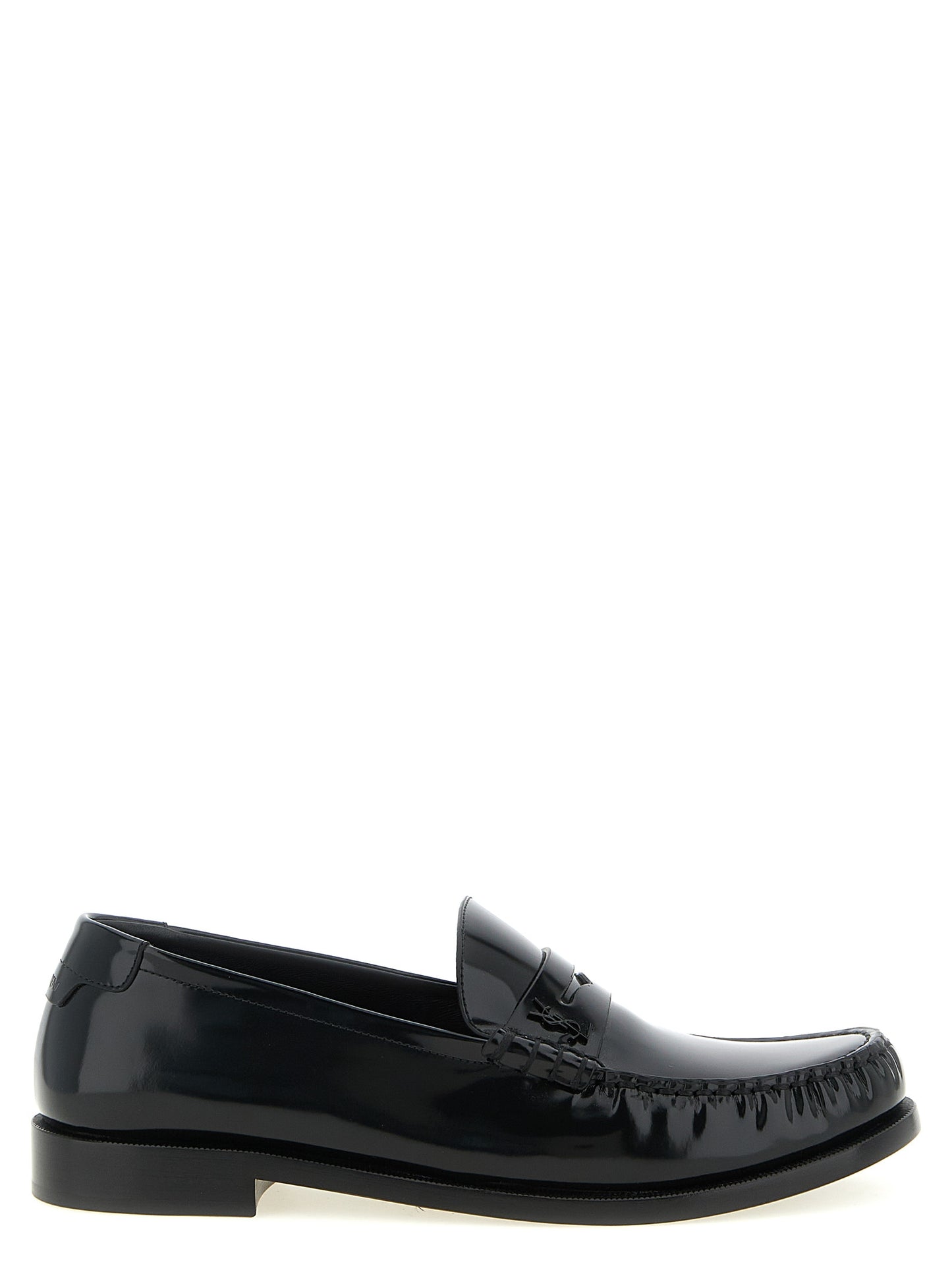 Black Calfskin Slip-On Loafers