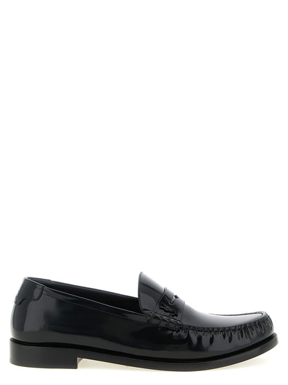Black Calfskin Slip-On Loafers