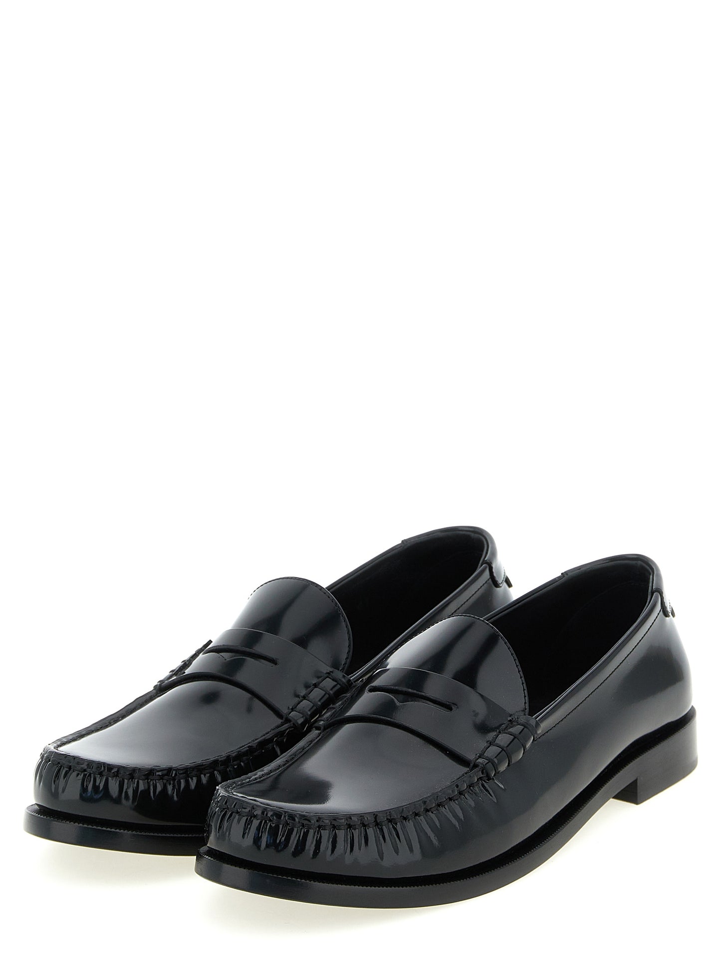 Black Calfskin Slip-On Loafers