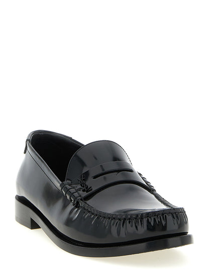 Black Calfskin Slip-On Loafers