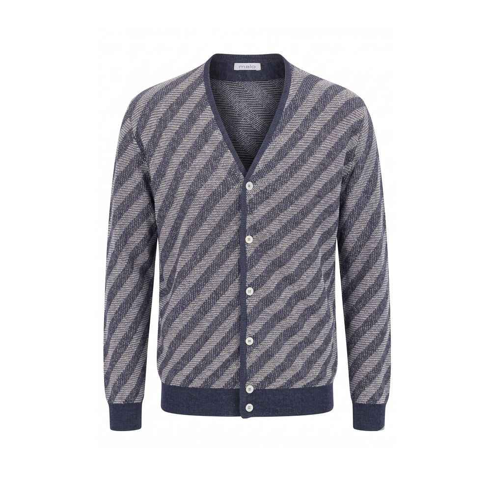 Blue Linen Men Cardigan