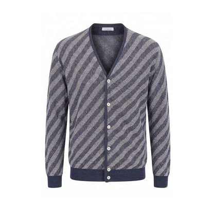 Blue Linen Men Cardigan