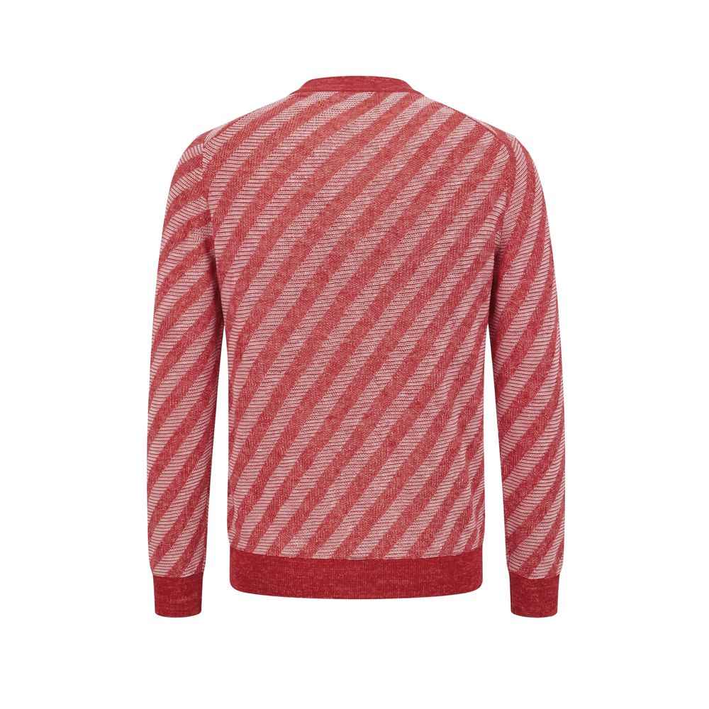 Red Linen Men Cardigan
