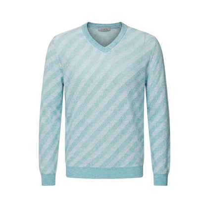 Light Blue Linen Men's Sweater