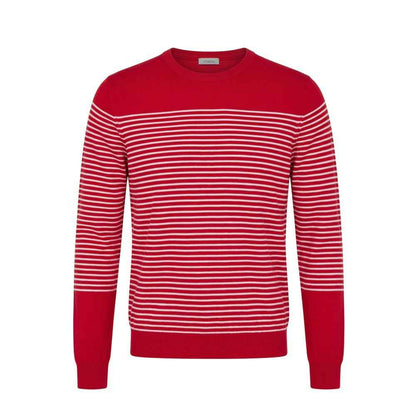 Red Cotton Men Sweater