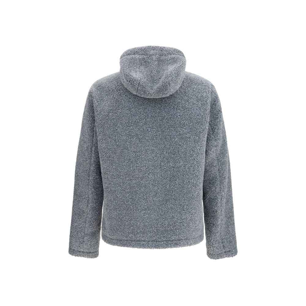 Gray Polyester Full-Length Jacket