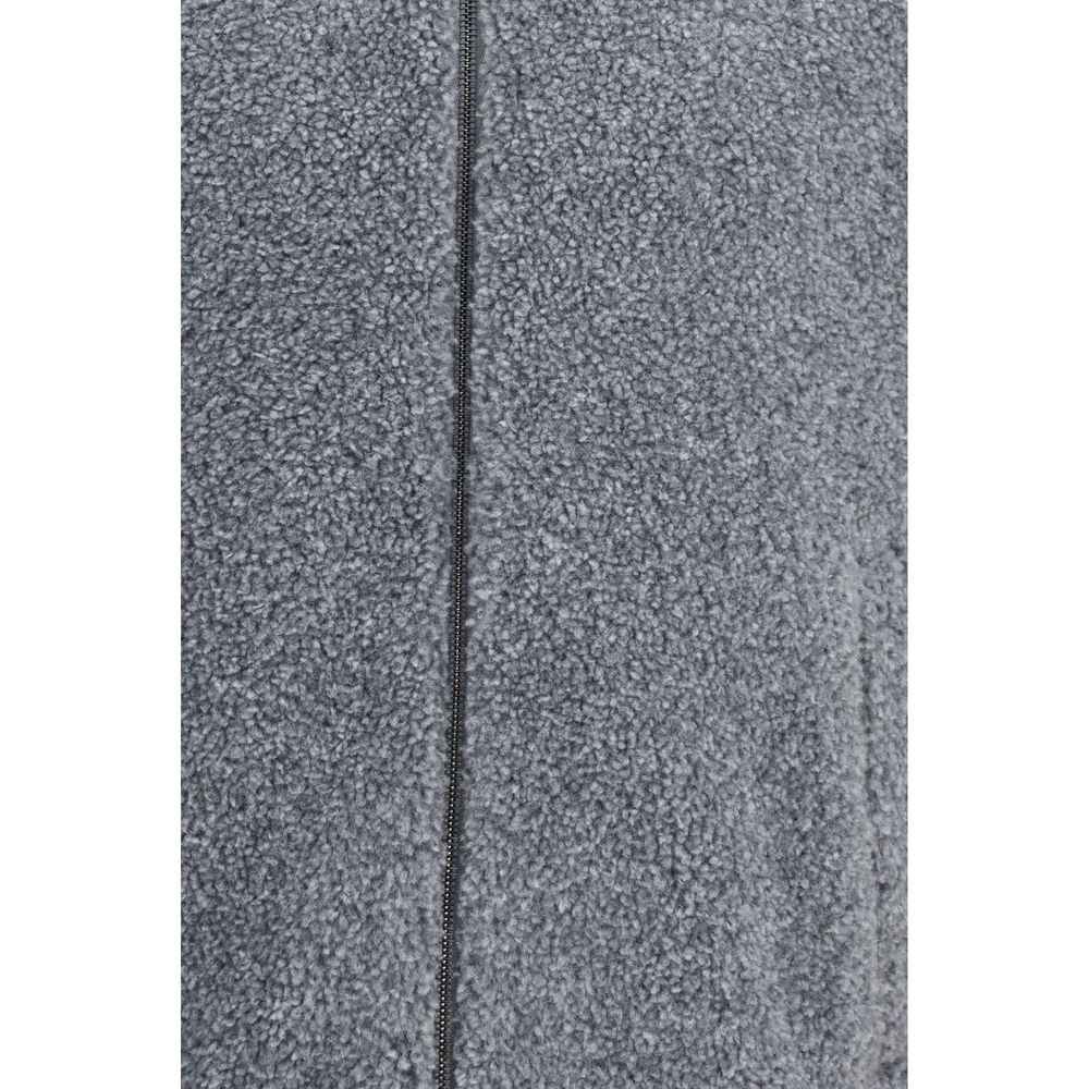Gray Polyester Full-Length Jacket
