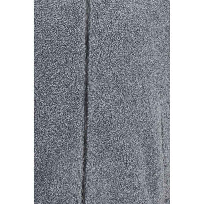 Gray Polyester Full-Length Jacket