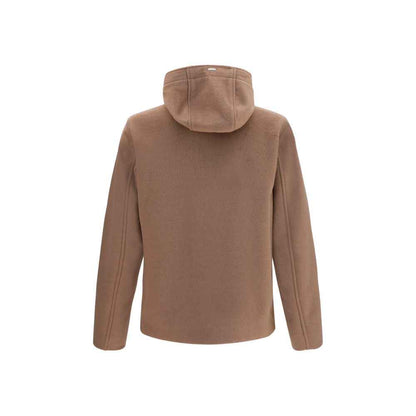 Brown Polyester Full-Length Jacket