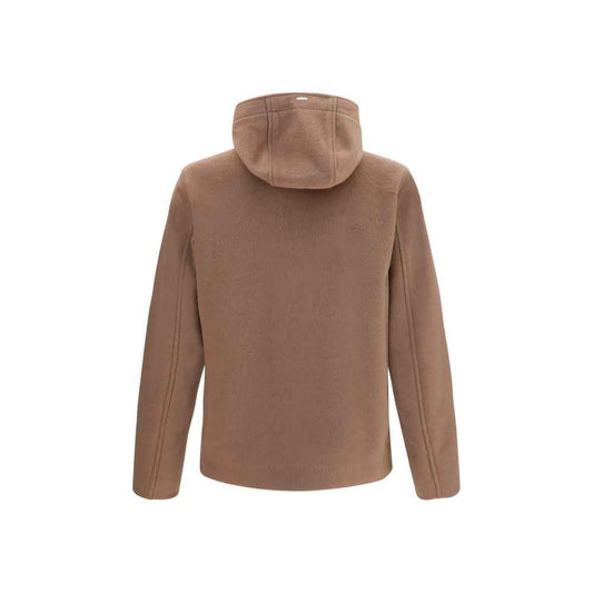 Brown Polyester Full-Length Jacket