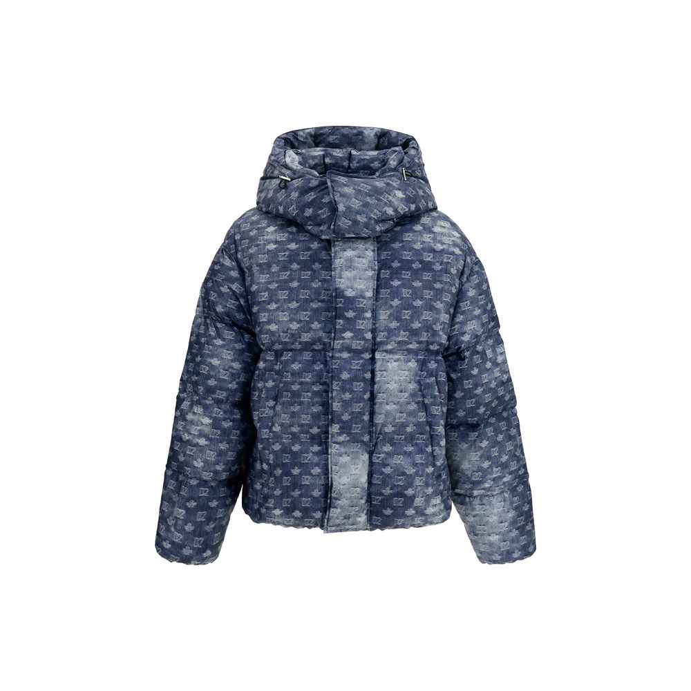 Blue Polyester Full-Length Jacket