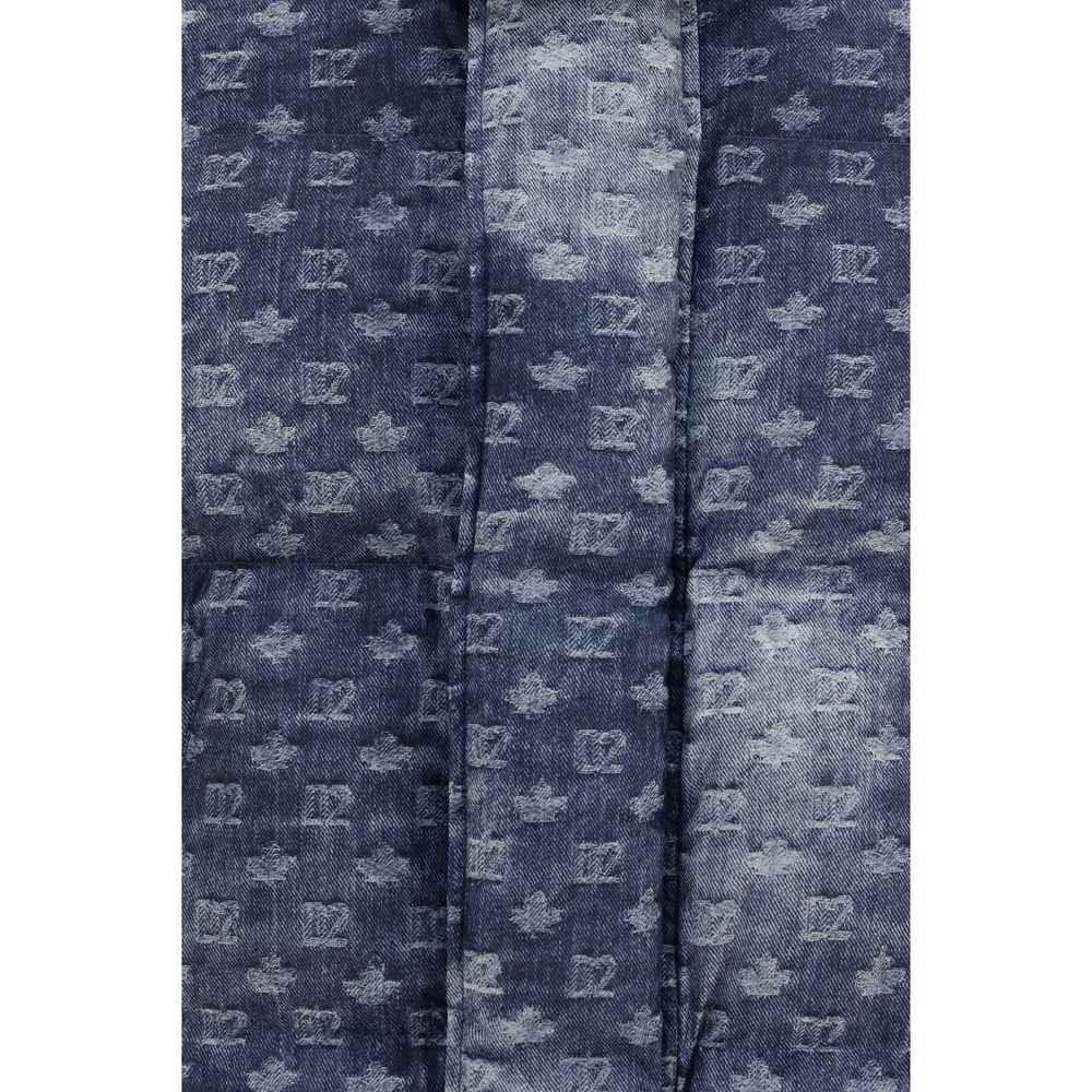 Blue Polyester Full-Length Jacket