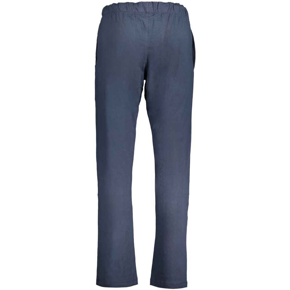 Blue Cotton Men's Trousers