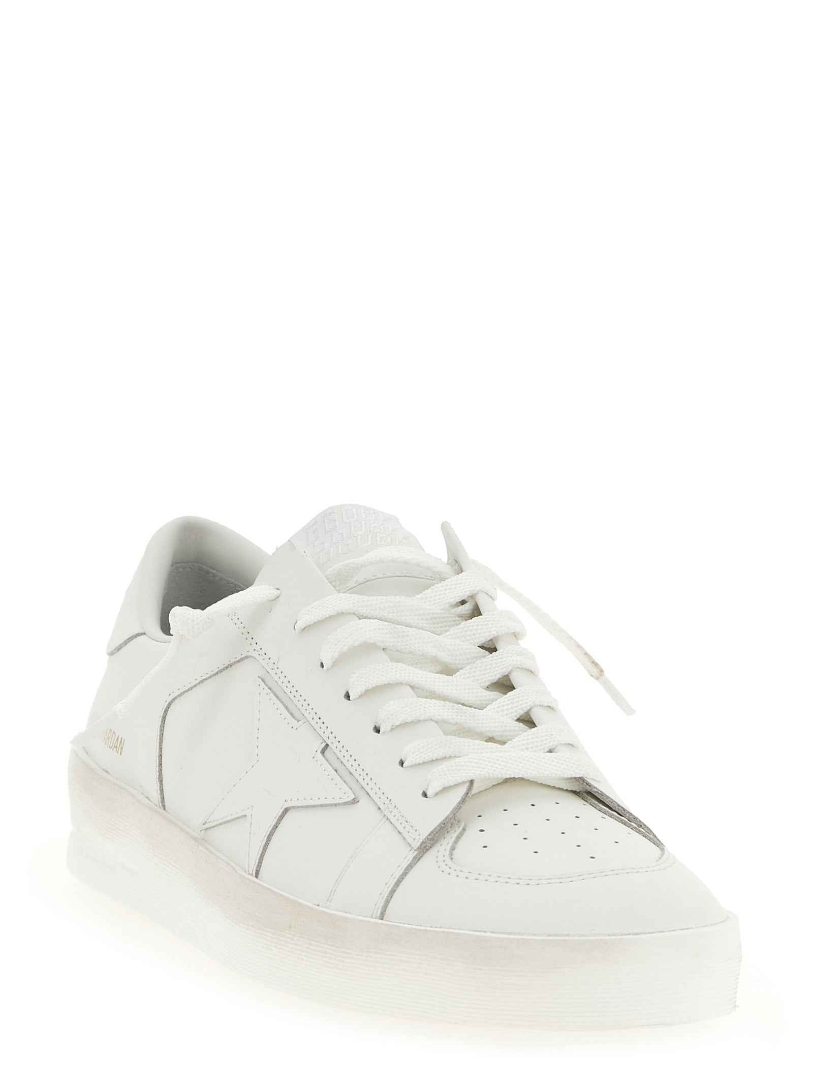 White Cowhide Low Top Sneakers