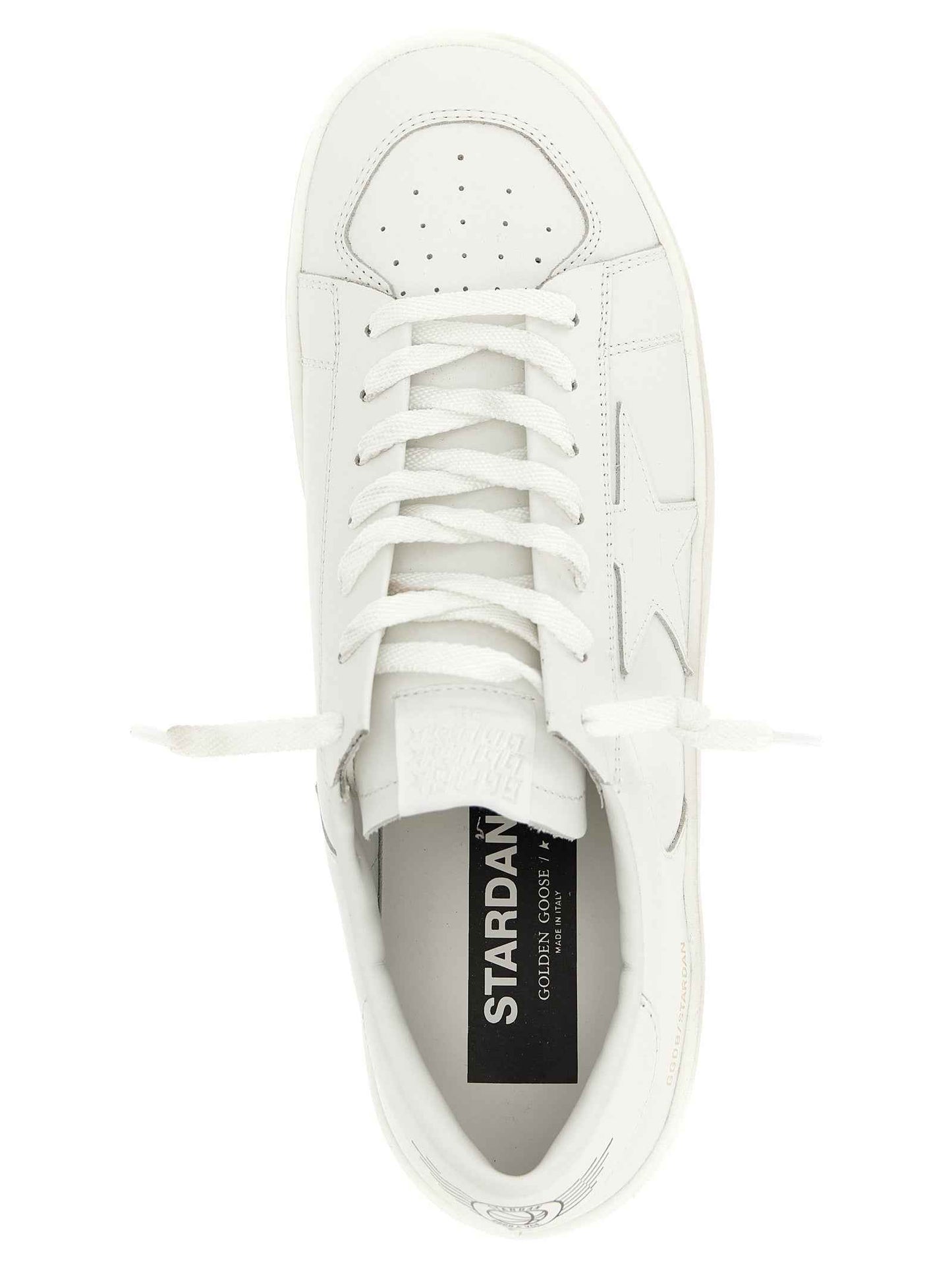 White Cowhide Low Top Sneakers