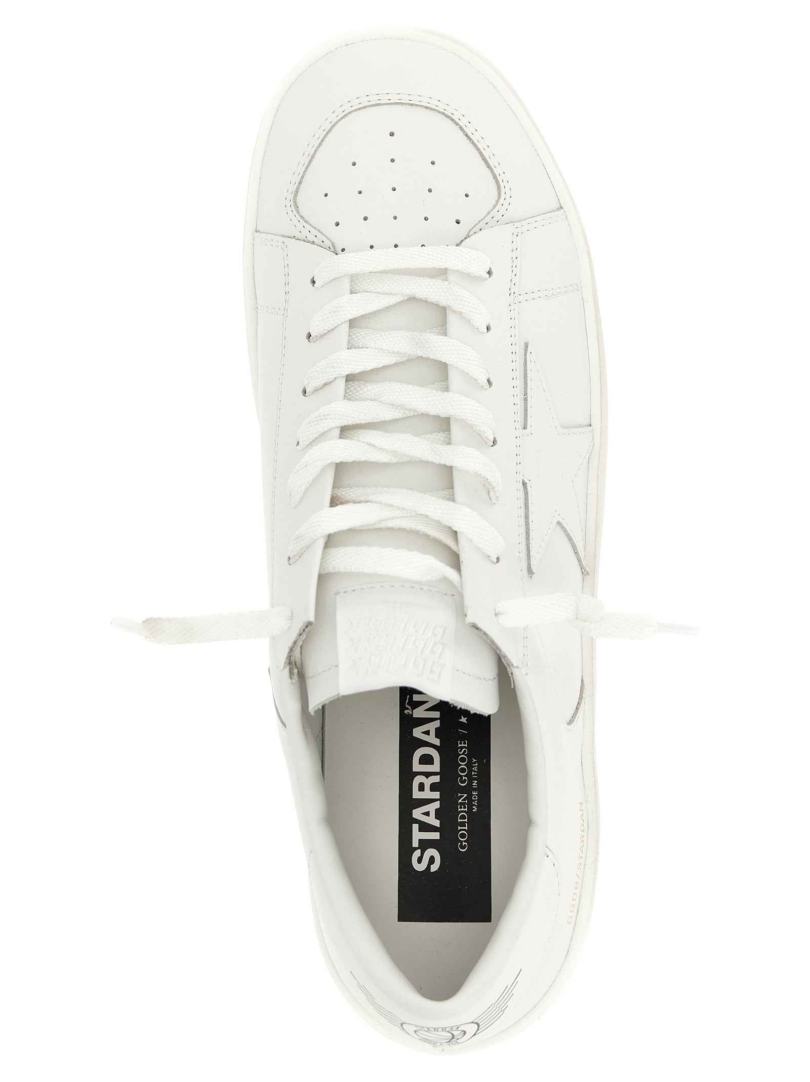 White Cowhide Low Top Sneakers
