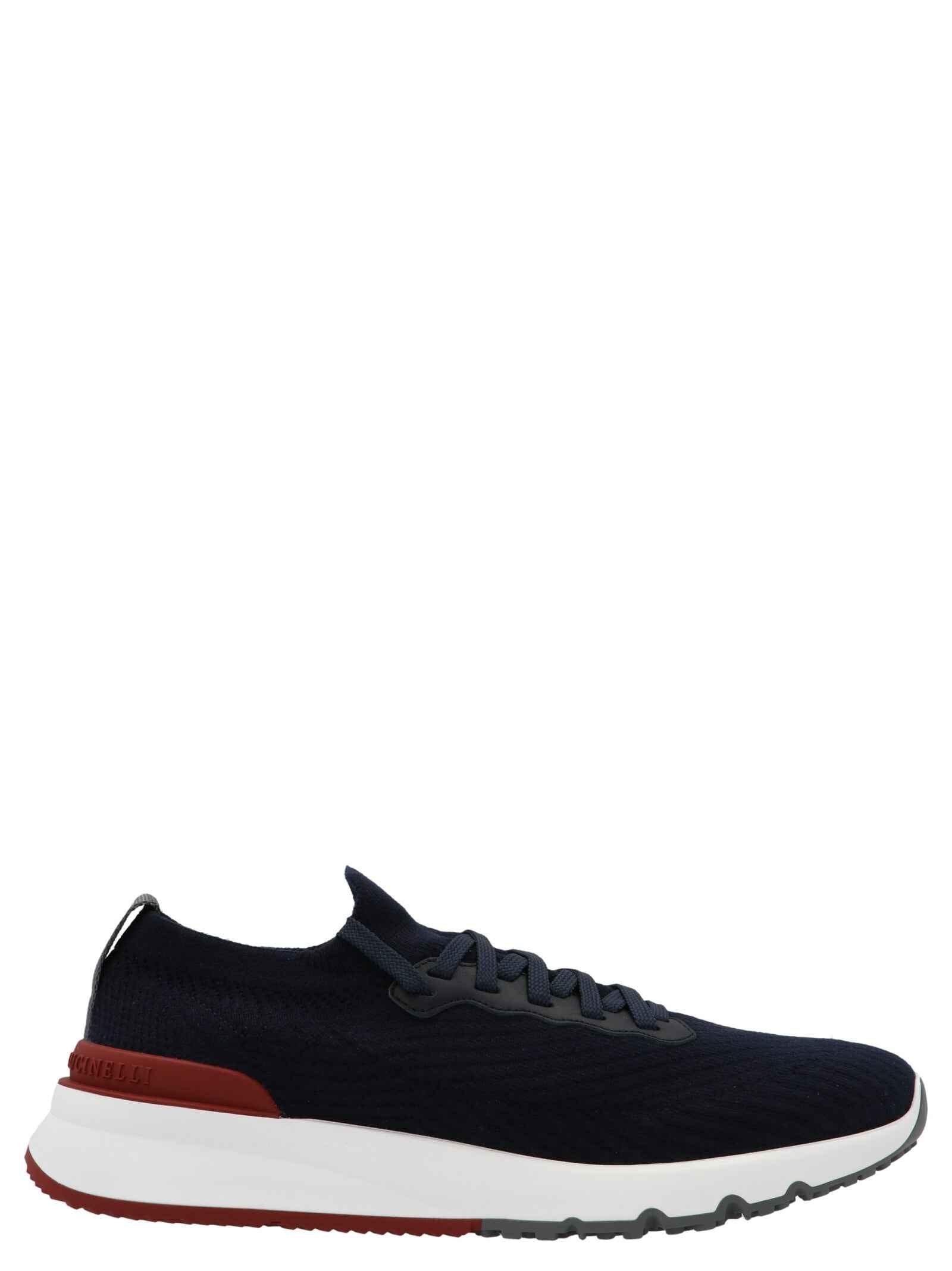 Blue Polyethylene Athletic Sneakers