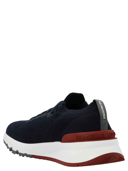 Blue Polyethylene Athletic Sneakers