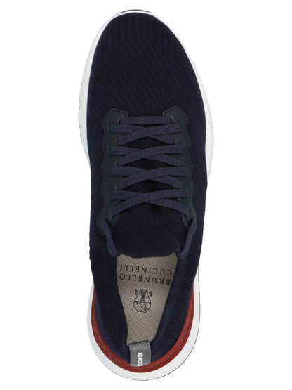 Blue Polyethylene Athletic Sneakers