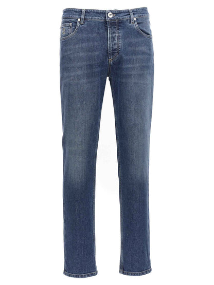 Blue Cotton Slim Fit Jeans