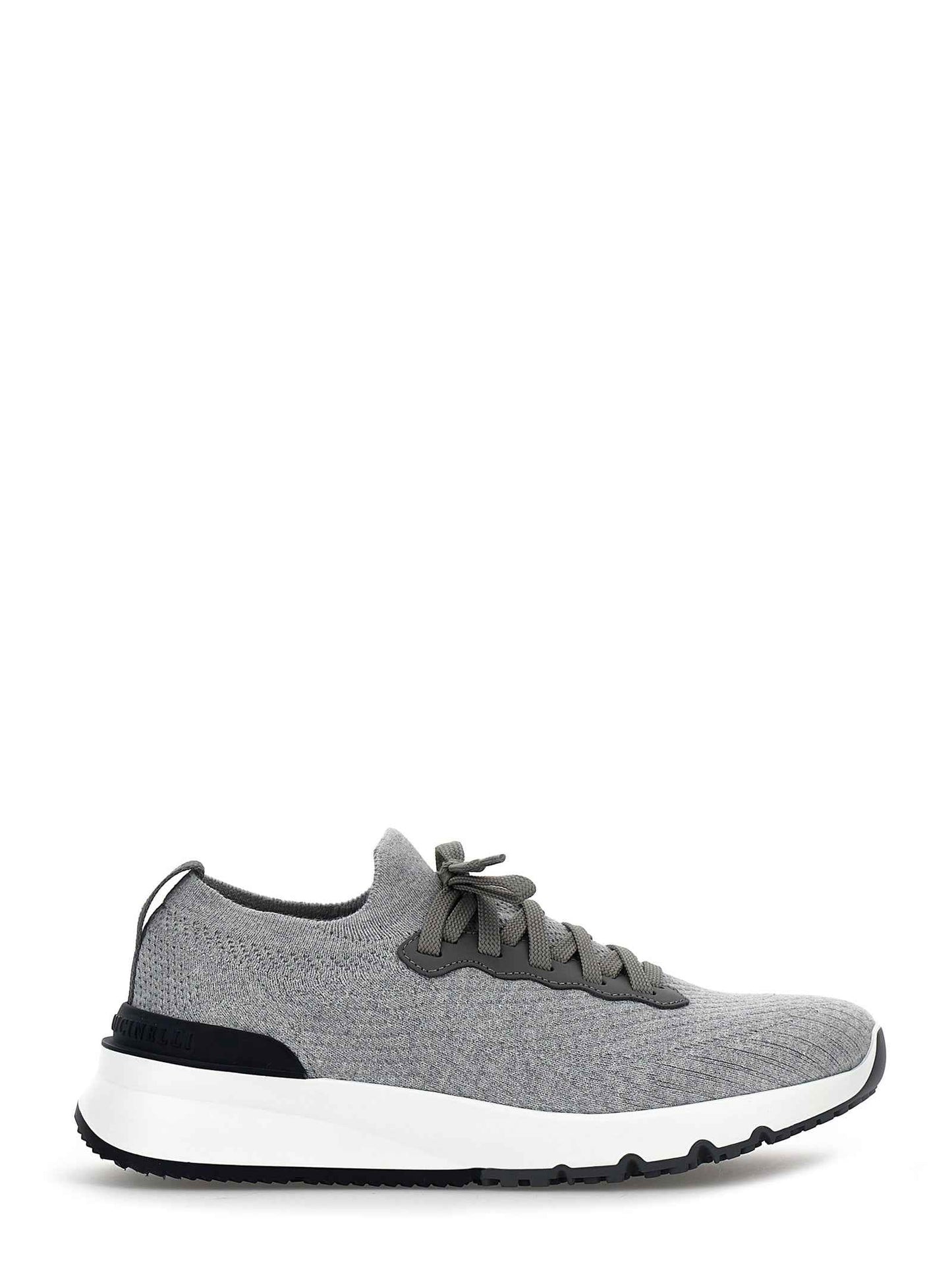 Gray Cotton Athletic Sneakers