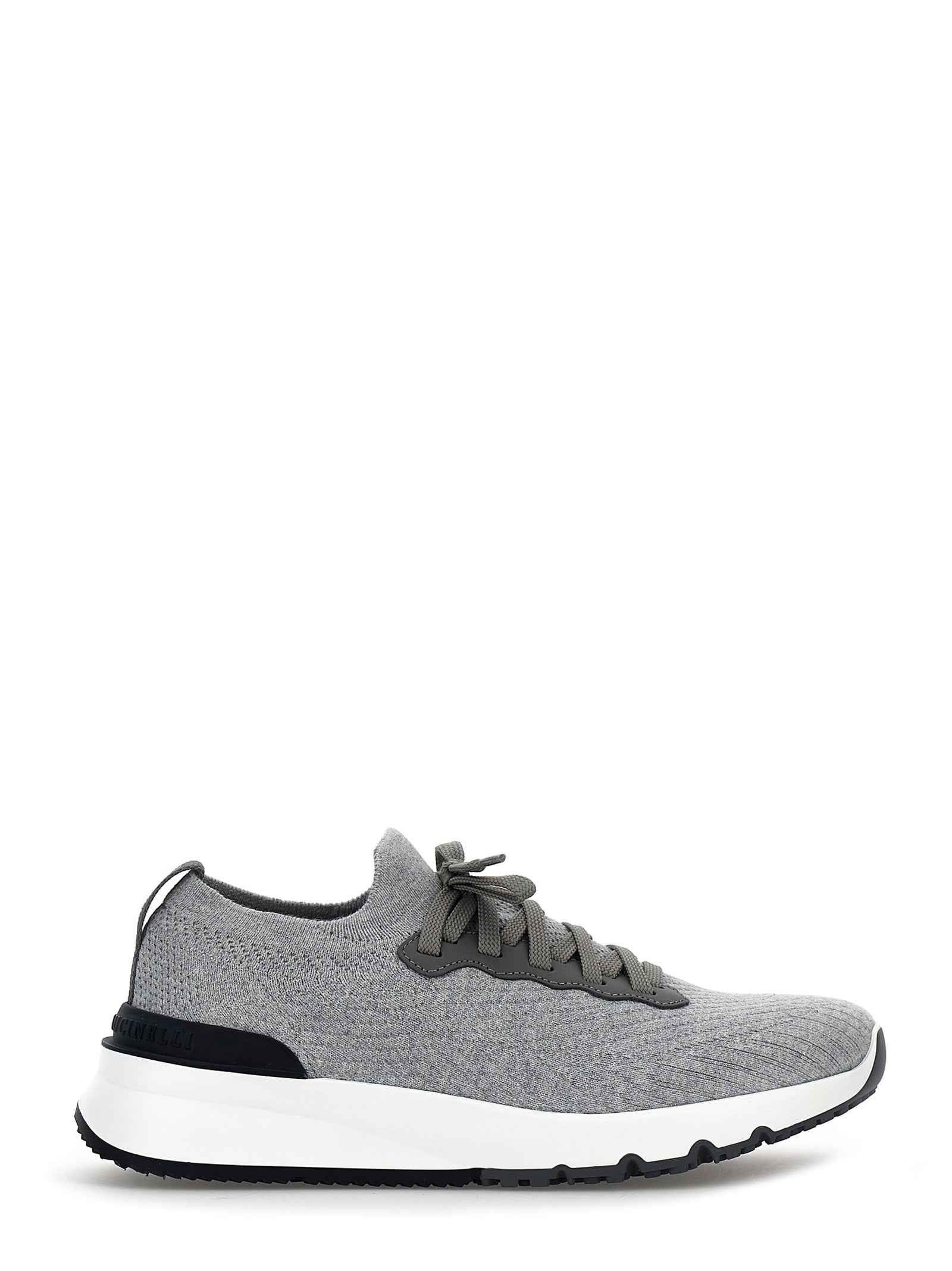 Gray Cotton Athletic Sneakers