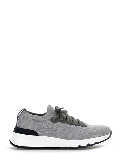 Gray Cotton Athletic Sneakers