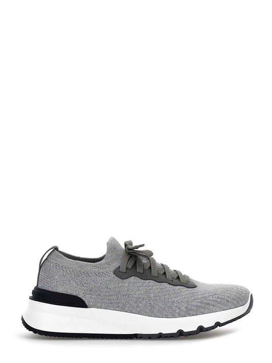 Gray Cotton Athletic Sneakers