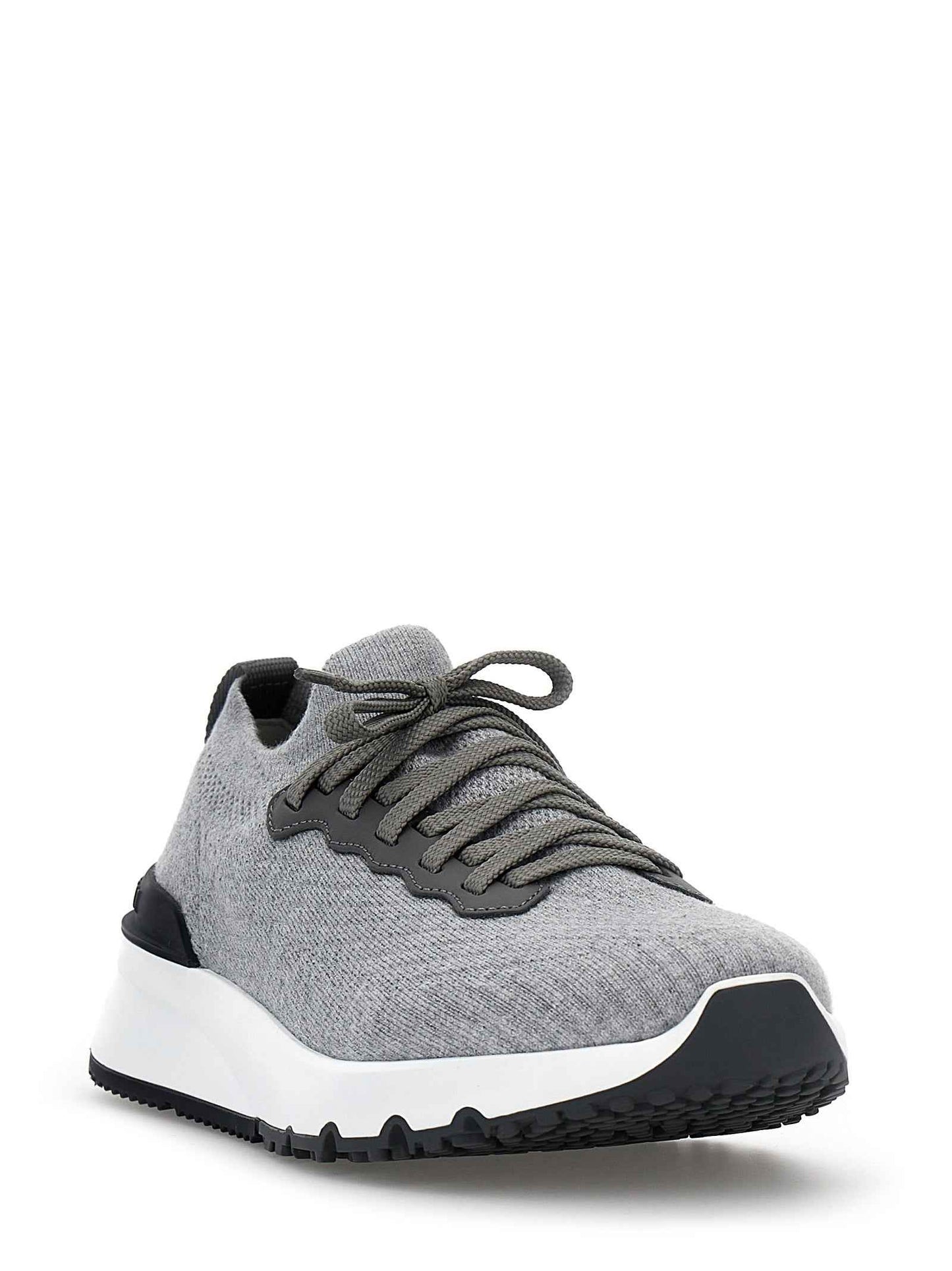 Gray Cotton Athletic Sneakers