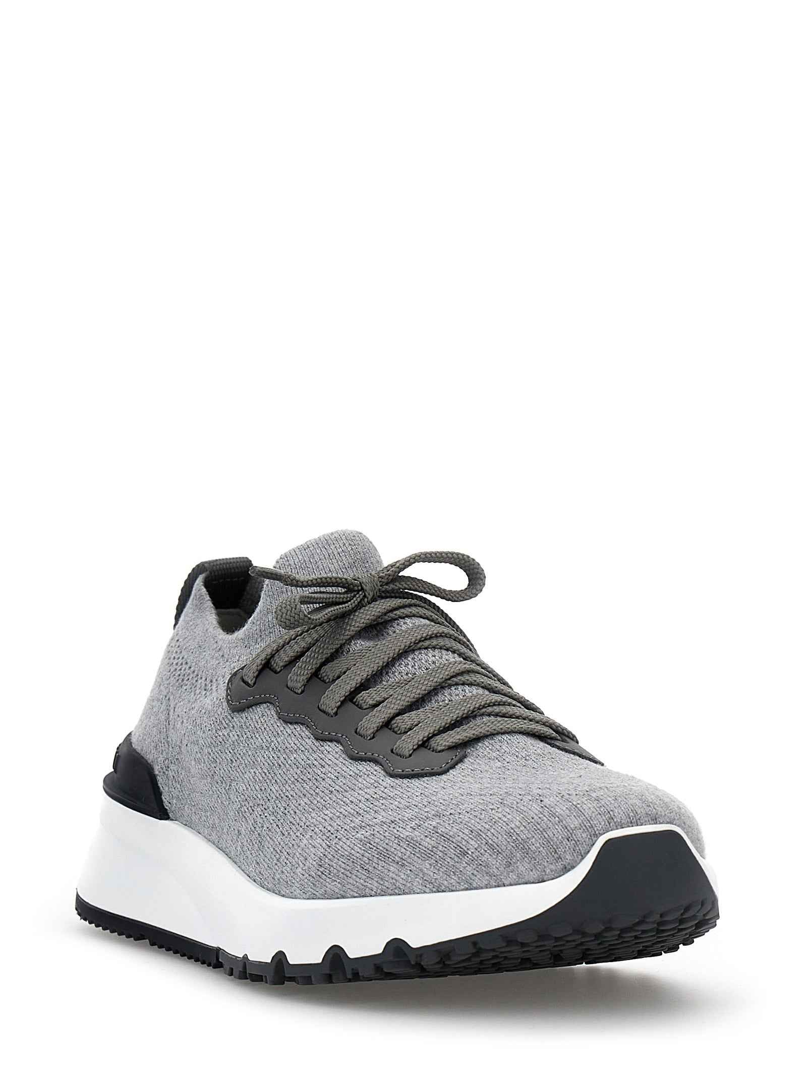 Gray Cotton Athletic Sneakers