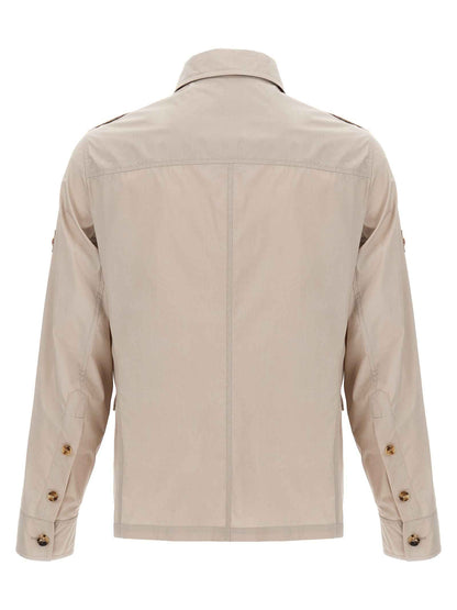 Beige Cotton Full-Length Jacket