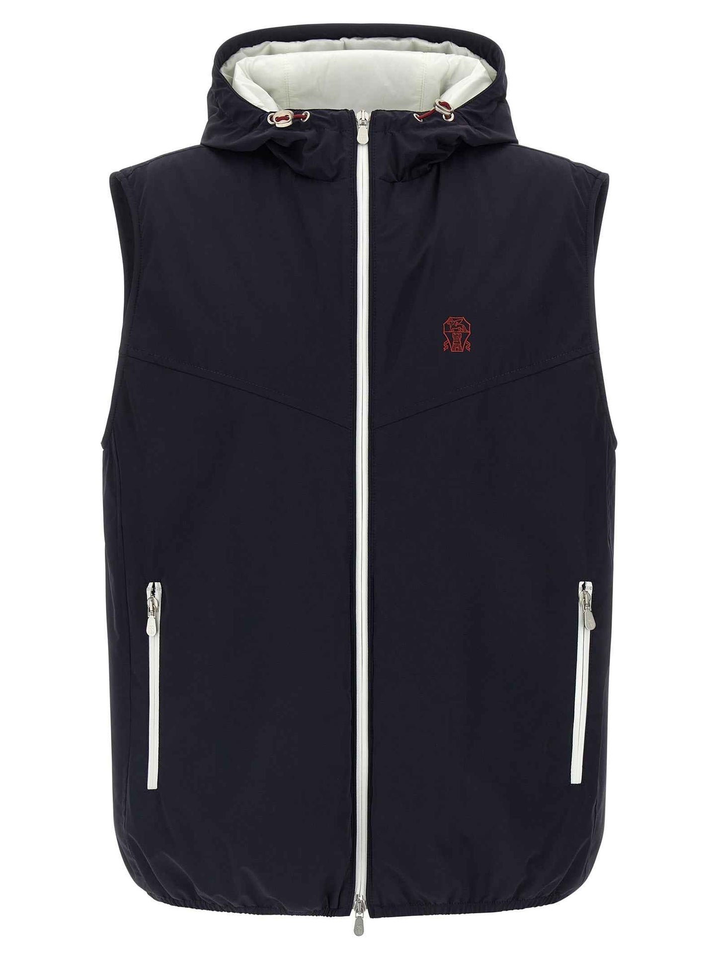 Blue Polyamide Sleeveless Jacket