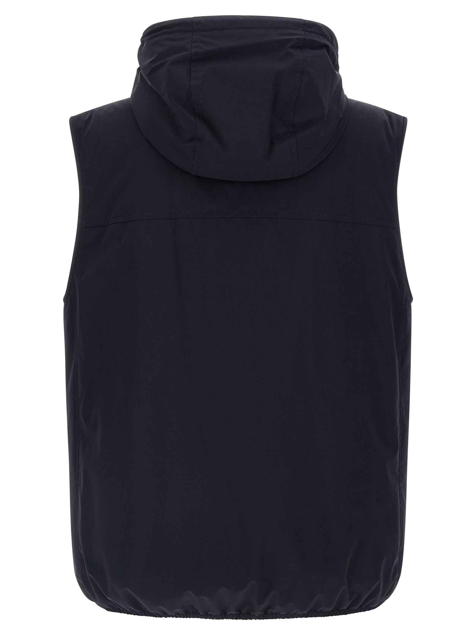 Blue Polyamide Sleeveless Jacket