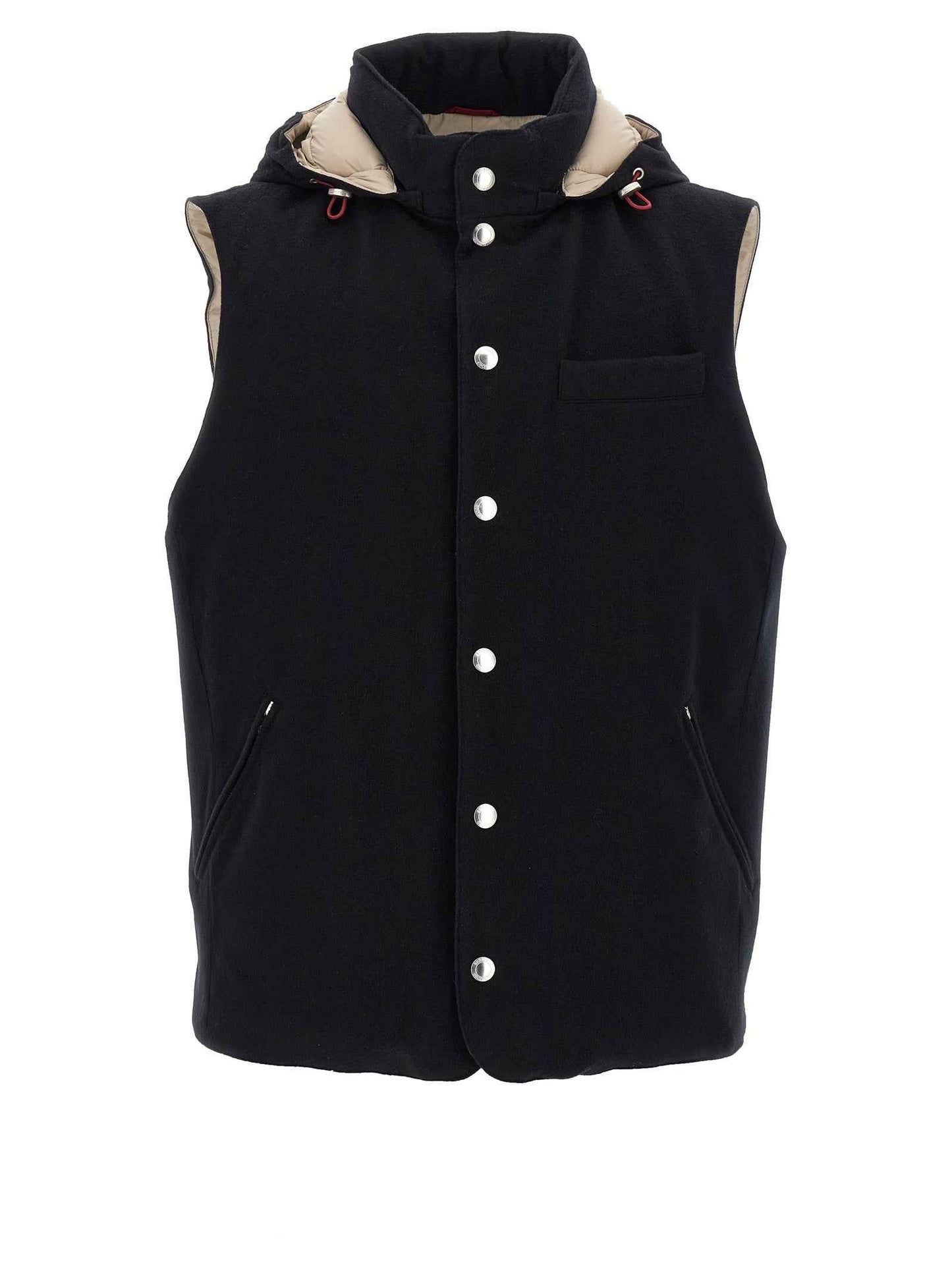 Black Wool Sleeveless Jacket