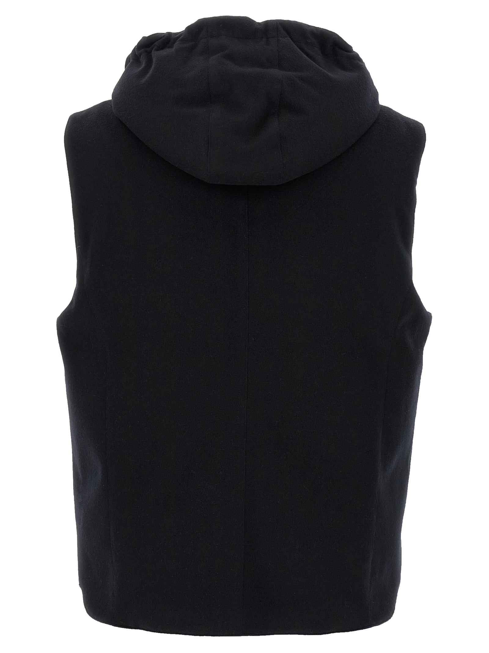 Black Wool Sleeveless Jacket